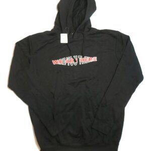 We Are There Are You There Hoodie Sweatshirt Mens Large Light New Black Pullover